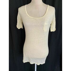 Majestic Paris Ivory Linen Short sleeve t shirt 1